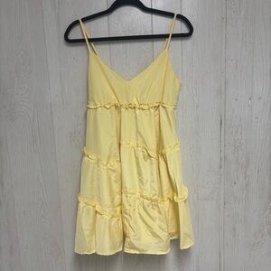 NWT SHEIN Size M Yellow Ruffle Tiered Dress